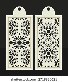 Ornamento de la etiqueta de papel del patrón floral del corte del laser