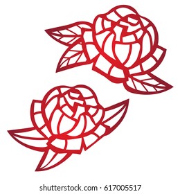 Laser cut flower pattern for decorative panel. Vector template ready for printing, postcards packets, wedding invitation, engraving, paper, wood, metal.Tattoo template.