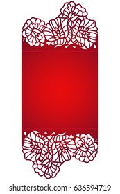 Laser cut flower pattern for decorative panel. Vector template ready for printing, postcards packets, wedding invitation, wood, engraving, paper,metal.