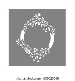 Laser cut flower pattern for wedding invitation envelope. Vector template ready for printing, postcards packets, wedding invitation, engraving, paper, wood, metal.