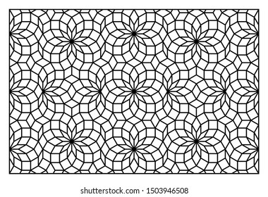 Laser cut geometric pattern decorative panel. Vector ornament design.