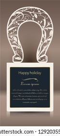 Laser cut for greeting card, invitation, cardboard and paper badge. Card for wedding, romantic party, happy holiday. Vector illustration