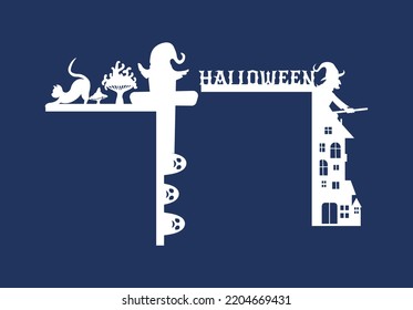 Laser Cut Halloween door Corner border collection,