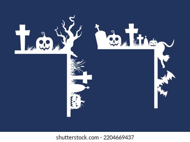 Laser Cut Halloween door Corner border collection,