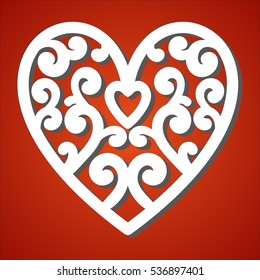 Laser Cut Heart Paper Cutting Valentines Stock Vector (Royalty Free ...