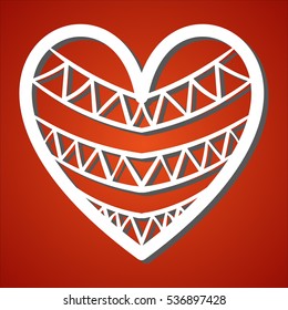 Laser cut heart  for paper cutting. Valentine's day and love symbol decoration. Paper heart for Valentine's day. Heart silhouette. Vector file for laser cutting, wood cutting and metal cutting