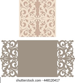 Laser Cut Invitation Card. Laser cutting pattern for invitation wedding card.