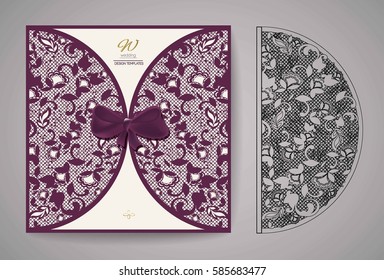 Laser Cut Invitation Card. Laser cutting pattern for invitation wedding card.