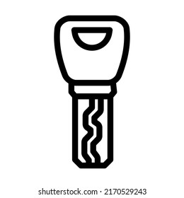 laser cut key line icon vector. laser cut key sign. isolated contour symbol black illustration