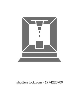 Laser cut machine gray icon. Isolated on white background