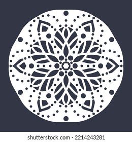corte láser Patrón de adorno de Mandala. 