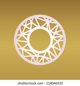 Laser cut monogram letter O with mosaic ornament.