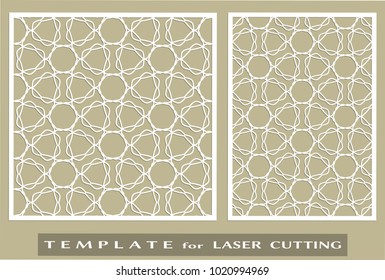 Laser cut ornamental panel, geometric pattern. Die cut card, cutout template for invitation, envelope. Suitable for printing, engraving, laser cutting paper, wood, metal, stencil manufacturing