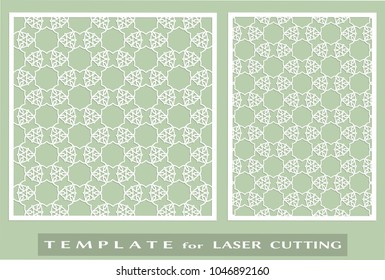 Laser cut ornamental panel, geometric pattern. Die cut card, cutout template for invitation, envelope. Suitable for printing, engraving, laser cutting paper, wood, metal, stencil manufacturing