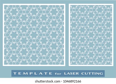 Laser cut ornamental panel, geometric pattern. Die cut card, cutout template for invitation, envelope. Suitable for printing, engraving, laser cutting paper, wood, metal, stencil manufacturing