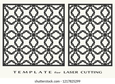 Laser cut ornamental panel, geometric pattern. Die cut card, cutout template for invitation, envelope. Suitable for printing, engraving, laser cutting paper, wood, metal, stencil manufacturing