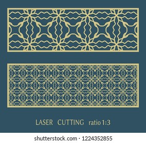 Laser cut ornamental panel, geometric pattern. Die cut card, cutout template for invitation, envelope. Suitable for printing, engraving, laser cutting paper, wood, metal, stencil manufacturing