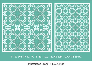 Laser cut ornamental panel, geometric pattern. Die cut card, cutout template for invitation, envelope. Suitable for printing, engraving, laser cutting paper, wood, metal, stencil manufacturing