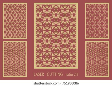 Laser cut ornamental panel, geometric pattern. Die cut card, cutout template for invitation, envelope. Suitable for printing, engraving, laser cutting paper, wood, metal, stencil manufacturing