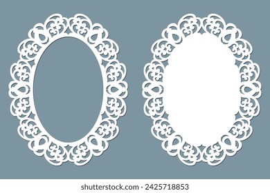 Laser cut oval frame template, ornamental border
