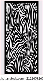 Laser cut panel. Abstract geometric pattern with lines, rhombuses, squares.engraving, paper cut. Stencil lattice ornaments.Door Cnc design .