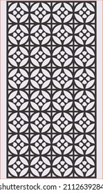 Panel de corte láser. Resumen del patrón geométrico con líneas, rombos, cuadrados.engrase, corte de papel. Ornamentos de entramado de esténcil.Diseño de puerta Cnc.