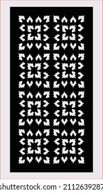 Panel de corte láser. Resumen del patrón geométrico con líneas, rombos, cuadrados.engrase, corte de papel. Ornamentos de entramado de esténcil.Diseño de puerta Cnc.