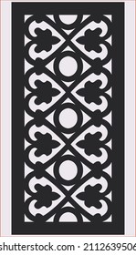 Laser cut panel. Abstract geometric pattern with lines, rhombuses, squares.engraving, paper cut. Stencil lattice ornaments.Door Cnc design .