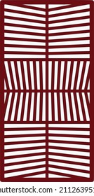 Laser cut panel. Abstract geometric pattern with lines, rhombuses, squares.engraving, paper cut. Stencil lattice ornaments.Door Cnc design .