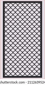 Panel de corte láser. Resumen del patrón geométrico con líneas, rombos, cuadrados.engrase, corte de papel. Ornamentos de entramado de esténcil.Diseño de puerta Cnc.