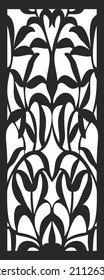 Panel de corte láser. Resumen del patrón geométrico con líneas, rombos, cuadrados.engrase, corte de papel. Ornamentos de entramado de esténcil.Diseño de puerta Cnc.