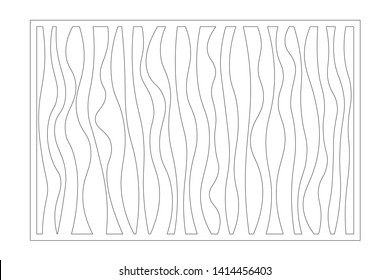 Laser cut panel. Decorative card for cutting. Abstract lines art geometry pattern. Ratio 2:3. Vector illustration.