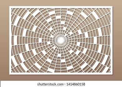 Laser cut panel. Decorative card for cutting. Geometry Kaleidoscope mandala pattern. Ratio 2:3. Vector illustration.