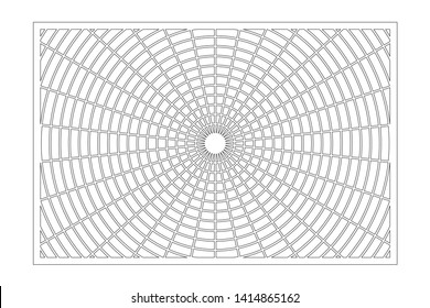Laser cut panel. Decorative card for cutting. Geometry line pattern. Ratio 2:3. Vector illustration.