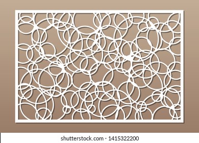 Laser cut panel. Decorative card for cutting. Abstract circle pattern. Ratio 2:3. Vector illustration.
