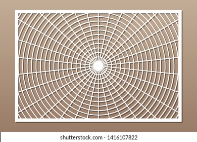 Laser cut panel. Decorative card for cutting. Geometry line pattern. Ratio 2:3. Vector illustration.