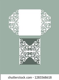 Laser cut panel design. Floral design wall art. Vector template for cutting. Invitation card.
