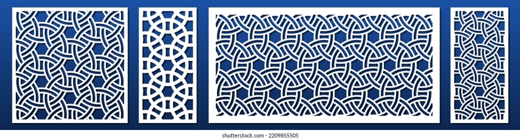 Laser cut panel, geometric islamic pattern. CNC cutting, wall art, home interior decor, room privacy screen. Paper art, card background. Arabic ornament. Vector illustration