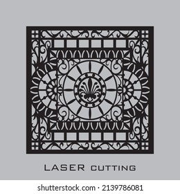 Plantilla de panel de corte láser. Morir forma rectangular patrón geométrico para metal, madera, papel, grabado, esténcil.