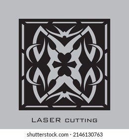 Laser cut panel template for metal, wood, paper, engraving, CNC, stencil.