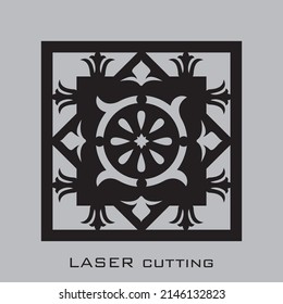 Laser cut panel template for metal, wood, paper, engraving, CNC, stencil.