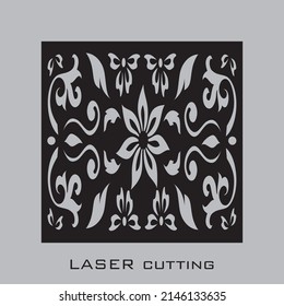 Laser cut panel template for metal, wood, paper, engraving, CNC, stencil.