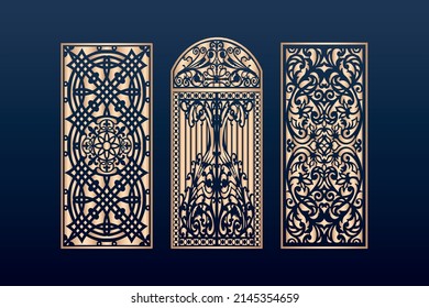 Laser cut panel template set with islamic pattern