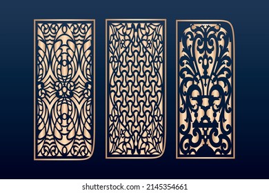 Laser cut panel template set with islamic pattern