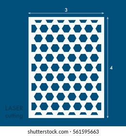 Laser cut panel with traditional islamic pattern. Laser cutting template for diy, greeting cards, envelopes, wedding invitations, scrapbooking, decorative elements..
