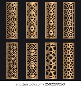 Laser cut panels, patterns, laser cut files, geometric panel, lightburn laser cut panel files, floral and plant motifs, Template for plotter laser cutting of paper, metal engraving.