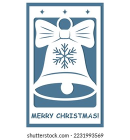 Laser cut paper christmas bell . Christmas bell for wood carving, paper cutting and christmas decorations, Laser cut paper
