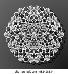 laser cut paper diamond octagon vintage pattern vector