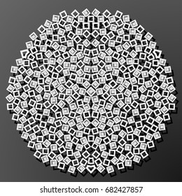 laser cut paper diamond square vintage pattern vector