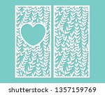 Laser cut paper lace frame in the shape of heart, vector. Cutout photo frame with pattern of leaves. Abstract vintage background. Element for wedding invitation and greeting card.